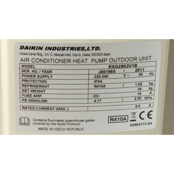 DAIKIN FTXG35J-W / RXG35K
